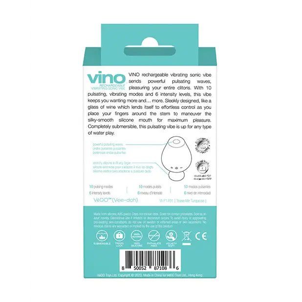 VeDO Vino Rechargeable Sonic Vibe - Turquoise - Stimulators