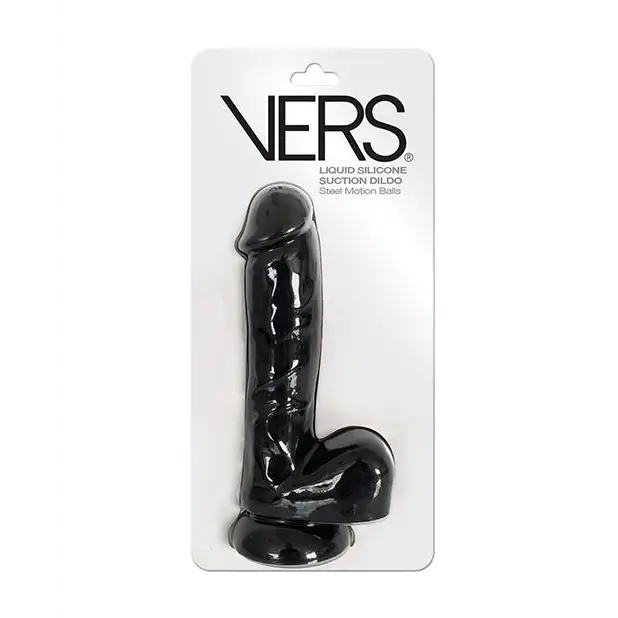 VERS Liquid Silicone Suction Dildo - Black - Dongs & Dildos
