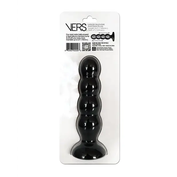 VERS Liquid Silicone Suction Plug - Black - Anal Products