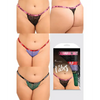 Vibes AF 3 Pack Thongs Assorted Colors QN - Lingerie - Plus/Queen - Packaged