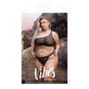 Vibes Bad Bitch One Shoulder Bling Bralette & Panty Black QN - Lingerie - Plus/Queen - Packaged