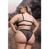 Vibes Bad Bitch One Shoulder Bling Bralette & Panty Black QN - Lingerie - Plus/Queen - Packaged