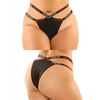 Vibes Buddy Fuck Off Caged Lace Panty & Micro Thong Black QN - Lingerie - Plus/Queen - Hanging
