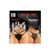 Vibes Buddy Fuck Off Caged Lace Panty & Micro Thong Black QN - Lingerie - Plus/Queen - Hanging