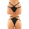 Vibes Buddy Fuck Off Caged Lace Panty & Micro Thong Black S/M - Lingerie - Packaged