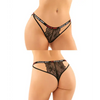 Vibes Buddy Fuck Off Caged Lace Panty & Micro Thong Black S/M - Lingerie - Packaged