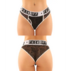 Vibes Buddy Fuck Off Lace Boy Brief & Lace Thong Black L/XL - Lingerie - Packaged