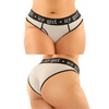 Vibes Buddy Pack Icy Girl Metallic Boy Brief & Lace Thong Black QN - Lingerie - Plus/Queen - Packaged