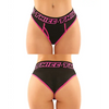 Vibes Buddy Pack Thicc Athletic Mesh Boy Brief & Lace Thong Black/Pnk L/XL - Lingerie - Packaged
