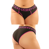 Vibes Buddy Pack Thicc Athletic Mesh Boy Brief & Lace Thong Black/Pnk QN - Lingerie - Plus/Queen - Packaged