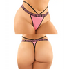 Vibes Buddy Sexy Bitch Lace Panty & Micro Thong Black/PNK QN - Lingerie - Plus/Queen - Packaged