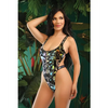 Vibes Eat Me Flash Reactive Mushroom Print Bodysuit w/Snap Closure - Black L/XL - Lingerie - Packaged