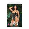 Vibes Eat Me Flash Reactive Mushroom Print Bodysuit w/Snap Closure - Black L/XL - Lingerie - Packaged