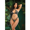 Vibes Eat Me Flash Reactive Mushroom Print Halter Bralette w/Thong - Black S/M - Lingerie - Packaged