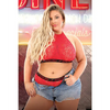 Vibes Extra Spicy Halter Bralette & Cheeky Panty Chili Red QN - Lingerie - Plus/Queen - Packaged