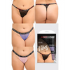 Vibes Fuck 3 Pack Thongs Assorted Colors QN - Lingerie - Plus/Queen - Packaged