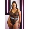 Vibes Fuck Off Mesh Playsuit Black QN - Lingerie - Plus/Queen - Packaged