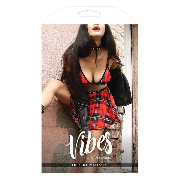 Vibes FUCK OFF Skirt Plaid M/L - Lingerie - Packaged