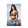Vibes Icy Girl Metallic Fishnet Bralette & G-String Black M/L - Lingerie - Packaged