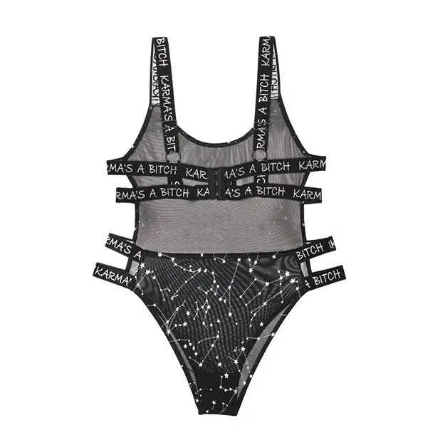 Vibes Karma’s a Bitch Bodysuit Black S/M - Lingerie - Packaged
