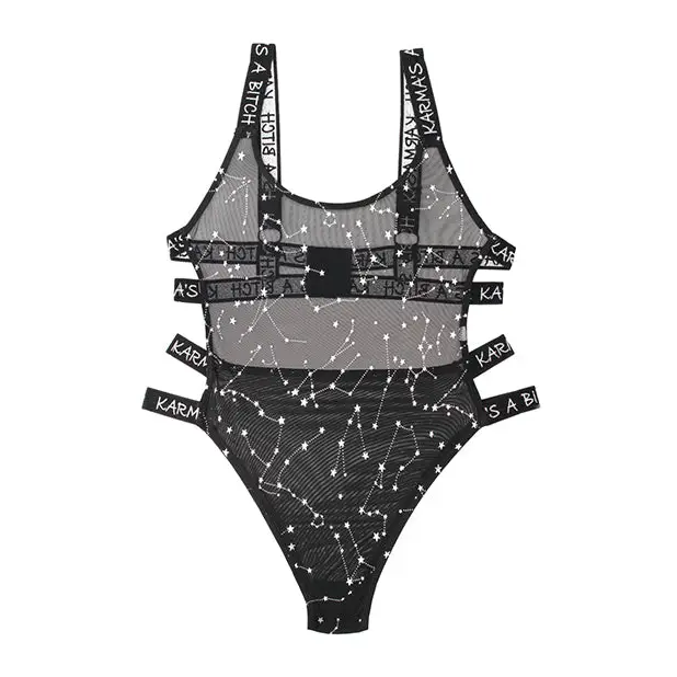 Vibes Karma’s a Bitch Bodysuit Black S/M - Lingerie - Packaged