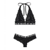 Vibes Not Your Bitch Bralette & Cheeky Panty Black L/XL - Lingerie - Packaged