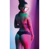 Vibes Not Your Bitch Bralette & Cheeky Panty Black L/XL - Lingerie - Packaged