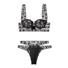 Vibes Not Your Bitch Lace Bra & Cutout Panty Black L/XL - Lingerie - Packaged