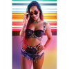 Vibes Not Your Bitch Lace Bra & Cutout Panty Black L/XL - Lingerie - Packaged