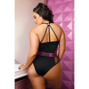 Vibes Pussy Power Micro-Net Playsuit Black QN - Lingerie - Plus/Queen - Packaged