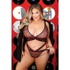 Vibes So Juicy Strappy Bralette & Panty Black QN - Lingerie - Plus/Queen - Packaged