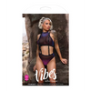 Vibes Stardust Halter Top & Suspender Bottoms Black L/XL - Lingerie - Packaged