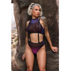 Vibes Stardust Halter Top & Suspender Bottoms Black L/XL - Lingerie - Packaged