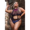 Vibes Stardust Halter Top & Suspender Bottoms Black QN - Lingerie - Plus/Queen - Packaged