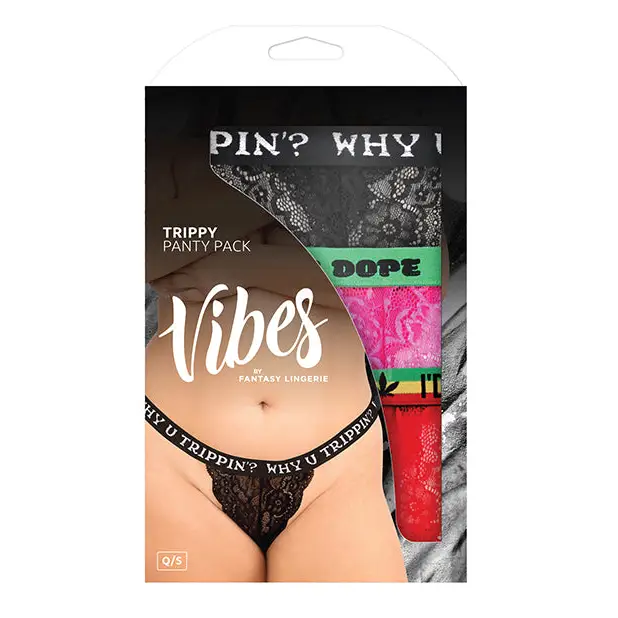 Vibes Trippy 3 Pack Thongs Assorted Colors QN