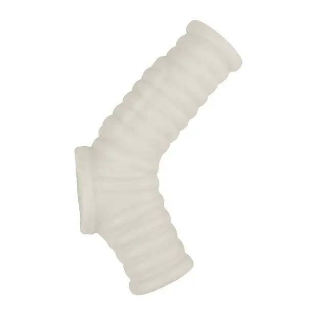 Vibrating Power Sleeve Ribbed Fit - White - Penis Enhancement