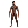 Virgo PU Leather Chest Harness w/Zipper Detail Black O/S