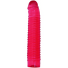 Vivid 7’’ Pink Ribbed Jelly w/Penis Head - Sunrise - Dongs & Dildos