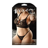 Vixen Call Me Yours Lace Bralette w/Grommet Detail & Panty Black QN
