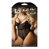 Vixen Chevron Lace Teddy Black L/XL
