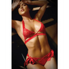 Vixen Cutout Lace Bra & Side Tie Panty Red QN