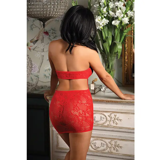 Vixen Feel The Heat Halter Dress w/Rhinestone Detail - Red O/S - Lingerie - Packaged