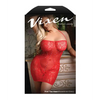 Vixen Feel The Heat Halter Dress w/Rhinestone Detail - Red QN - Lingerie - Plus/Queen - Packaged
