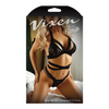 Vixen Lace Bralette w/Wrap Ties & Panty Black O/S