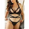 Vixen Lace Bralette w/Wrap Ties & Panty Black QN