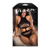 Vixen Nothing On You Seamless Cut-Out Teddy w/Removable Chain Accents - Black O/S - Lingerie - Packaged