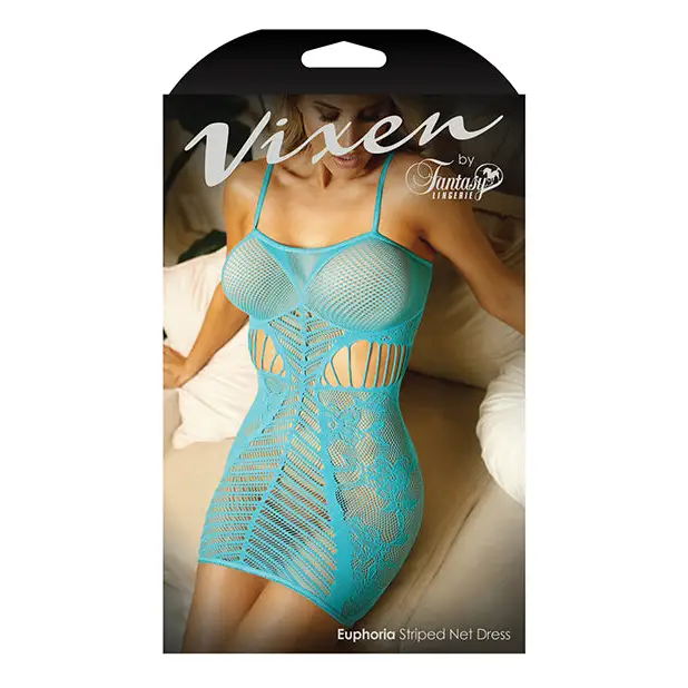 Vixen Stripe Pattern Net Dress Blue L/XL