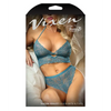 Vixen Teal Me About it Scalloped Lace Bralette w/Panty Teal XL