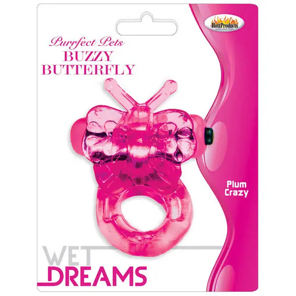 Wet Dreams Purrfect Pet Buzzy Butterfly - Magenta - Stimulators