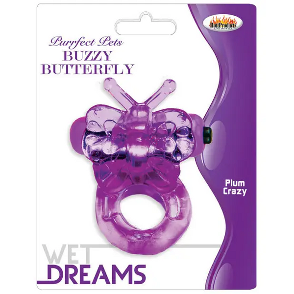 Wet Dreams Purrfect Pet Buzzy Butterfly - Purple - Stimulators